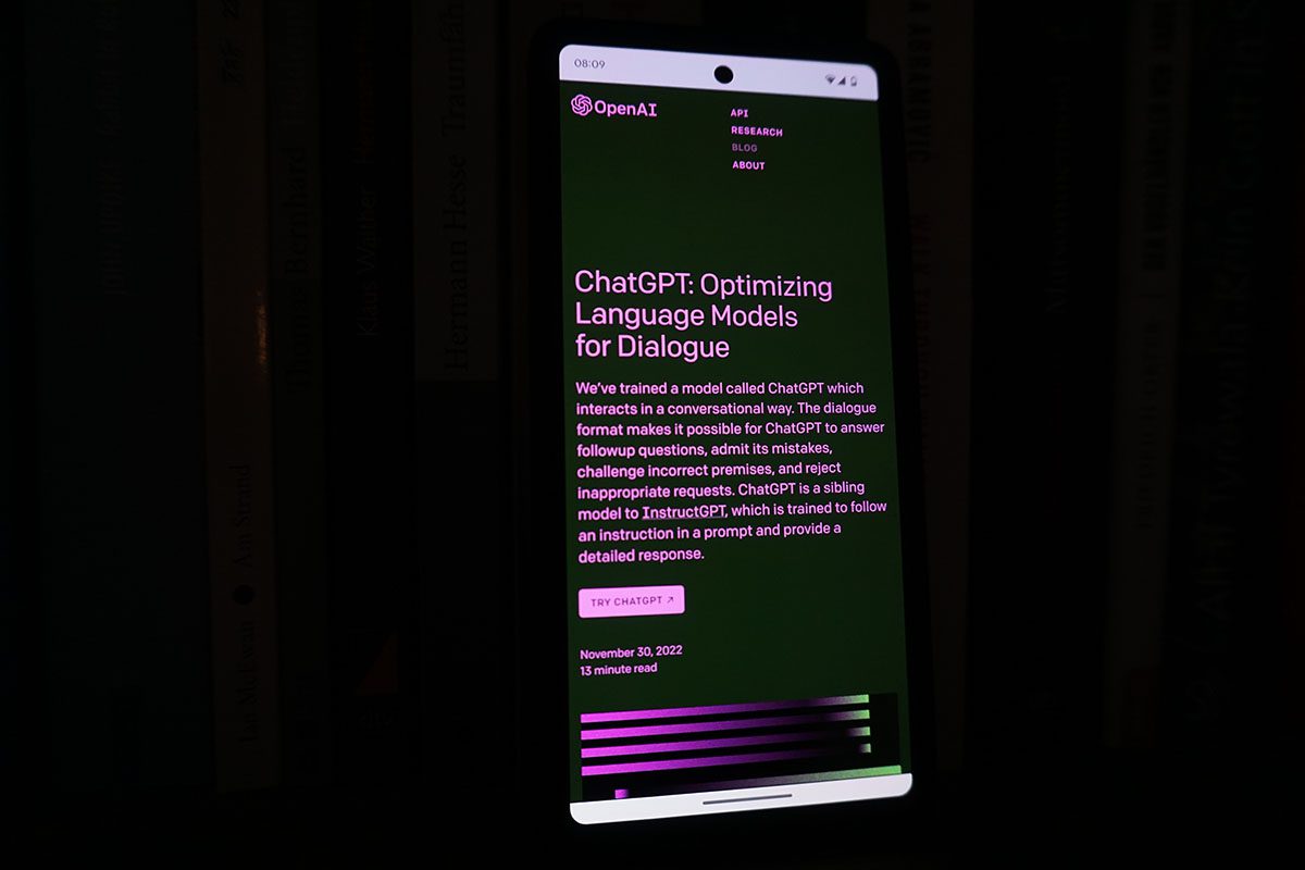 Picture of ChatGPT Home Page on A Phone